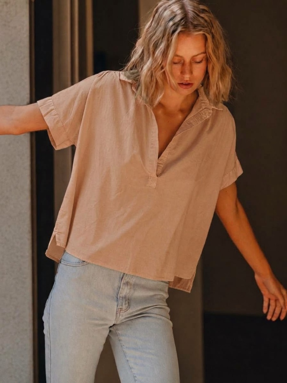Cali by Cali Dreaming Motley Top L nude